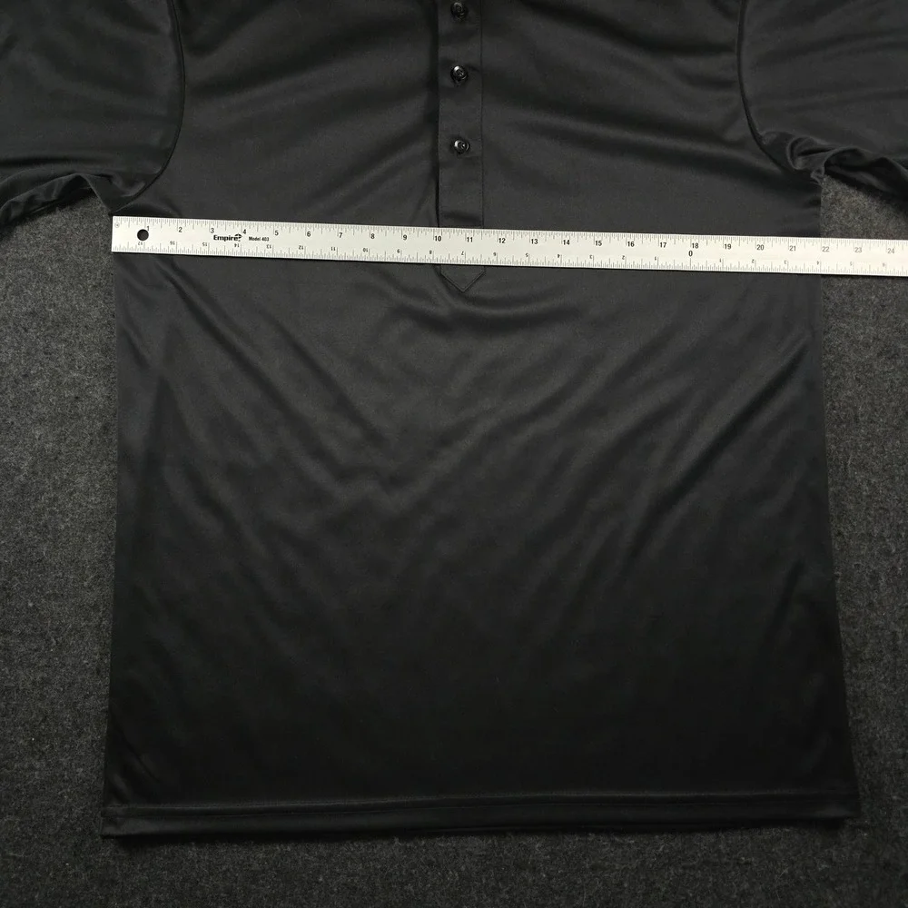 Collars & Co Black Short Sleeve Button Down Collar Polo Shirt Performance Mens L - Picture 5 of 10